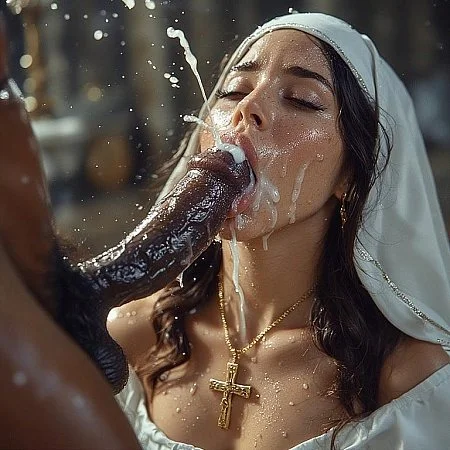 Nun gets a huge load on her face